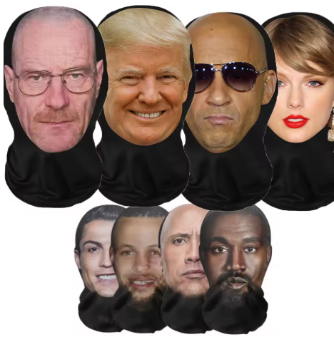 3D printed mask, elastic mesh, full face mask for men and women