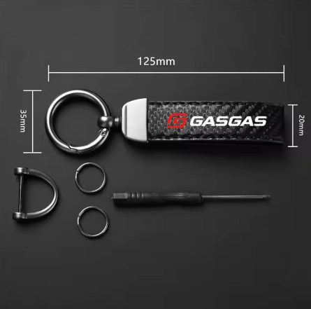 Premium Carbon Fiber Motorcycle Keychain Holder & Key Ring for GasGas Motorcycles